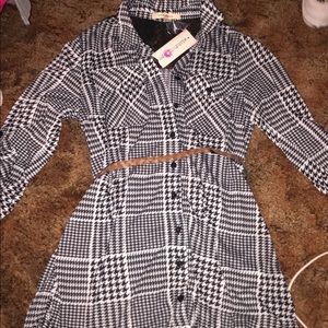 black and white button up